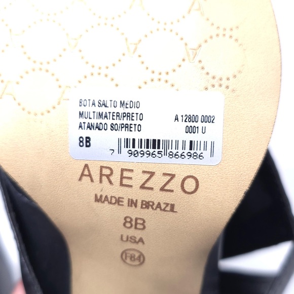 New Arezzo Bianca Mid Block Heel Boot Black Women’s 8B Fall 24 - Picture 10 of 12